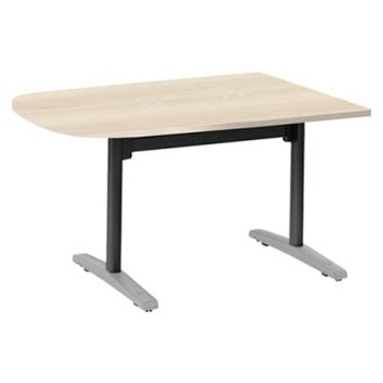 Livesミーティングテーブル T字脚天板フラップ/台形 1500×900×720 CU付 オカムラ(岡村製作所)