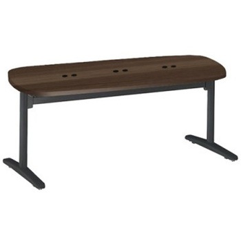 87AHHM MDA6 Livesミーティングテーブル T字脚天板フラップ/楕円形 1800×900×720 CU付 オカムラ(岡村製作所) 07009531