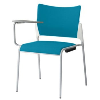 81R2JX FFW5 レーテ 4本脚チェア タブレット  背カバー付 ホワイトシェル シルバーフレーム オカムラ(岡村製作所) 07010477