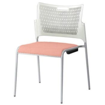 81R2AX PB23 レーテ 4本脚チェア 肘無  背カバー無 ホワイトシェル シルバーフレーム オカムラ(岡村製作所) 07010520