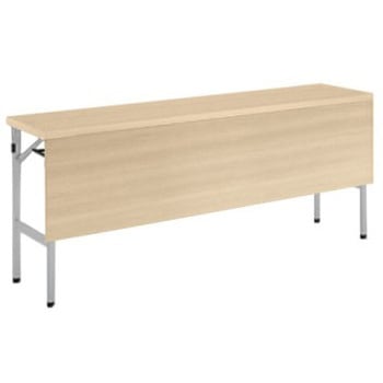 8185KR MK37 折りたたみテーブル 幕板付・棚付 1500W450D シルバーフレーム オカムラ(岡村製作所) 07010687