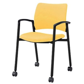 8147EA PD33 8147チェア 4本脚キャスター付 肘付 背座張り ブラックシェル ブラックフレーム ナイロン双輪 オカムラ(岡村製作所) 07016357