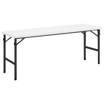 8186LB MG99 折りたたみテーブル 幕板なし・棚なし 1800W600D ブラックフレーム オカムラ(岡村製作所) 07017021