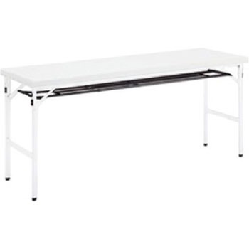 8186MY MG99 折りたたみテーブル 幕板なし・棚付 1500W600D ホワイトフレーム オカムラ(岡村製作所) 07017109