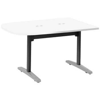 Livesミーティングテーブル T字脚天板フラップ/台形 1500×900×720 CU付 オカムラ(岡村製作所)