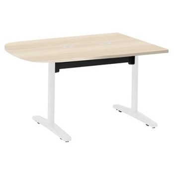 Livesミーティングテーブル T字脚天板フラップ/台形 1500×900×720 CU付 オカムラ(岡村製作所)