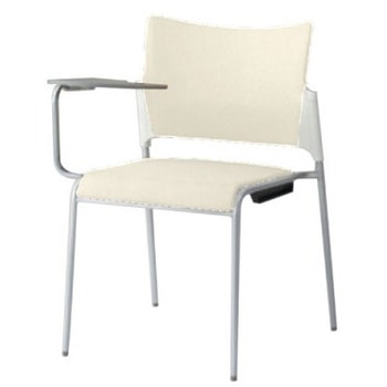 81R2JX PB26 レーテ 4本脚チェア タブレット  背カバー付 ホワイトシェル シルバーフレーム オカムラ(岡村製作所) 07020679