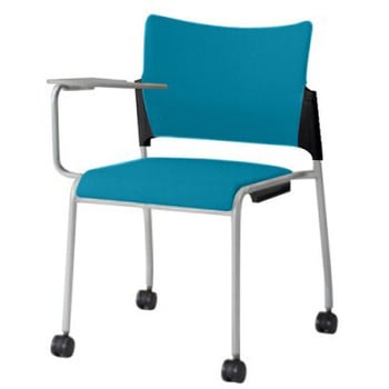 81R2LY FFW5 レーテ 4本脚キャスター付 タブレット  背カバー付 ブラックシェル シルバーフレーム ナイロン双輪 オカムラ(岡村製作所) 07020749