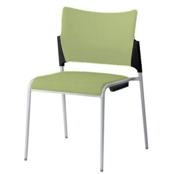 81R2DX PB22 レーテ 4本脚チェア 肘無  背カバー付 ブラックシェル シルバーフレーム オカムラ(岡村製作所) 07020889