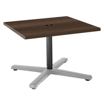 87AAFE MEV3 Livesミーティングテーブル 単柱脚天板固定/矩形 750×750×500 コンセント付 オカムラ(岡村製作所) 07029456