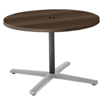 87ABGJ MEV3 Livesミーティングテーブル 単柱脚天板固定/丸形 900Φ×720 コンセント付 オカムラ(岡村製作所) 07033620