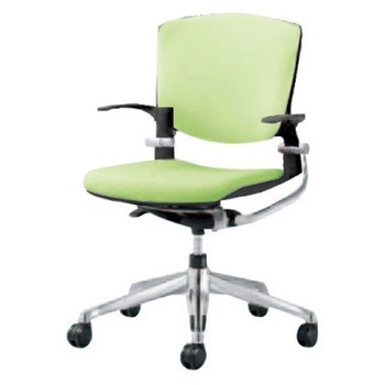 8142LB FEA6 グラータ 5本脚チェア 肘付  背パッド付 ブラックシェル ポリッシュフレーム ナイロン双輪 オカムラ(岡村製作所) 07047376