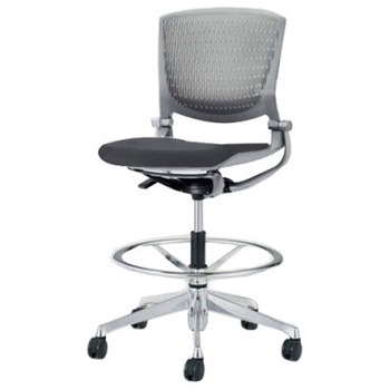 8142UR FBA1 グラータ 5本脚ハイチェア 肘無  背パッド無 グレーシェル ポリッシュフレーム ナイロン双輪 オカムラ(岡村製作所) 07049248