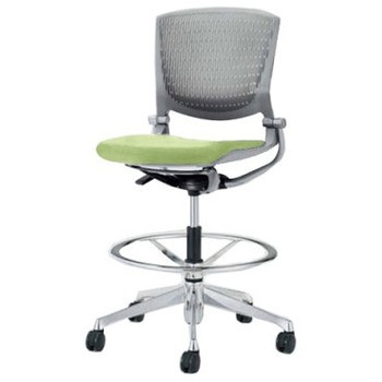 8142UR FEA6 グラータ 5本脚ハイチェア 肘無  背パッド無 グレーシェル ポリッシュフレーム ナイロン双輪 オカムラ(岡村製作所) 07049266