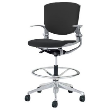 8142UB F3Z1 グラータ 5本脚ハイチェア 肘付  背パッド付 グレーシェル ポリッシュフレーム ナイロン双輪 オカムラ(岡村製作所) 07049275