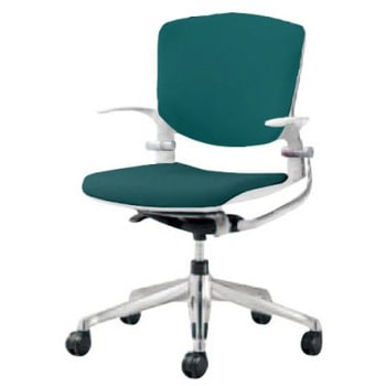 8142NB F3Z5 グラータ 5本脚チェア 肘付  背パッド付 ホワイトシェル ポリッシュフレーム ナイロン双輪 オカムラ(岡村製作所) 07053606