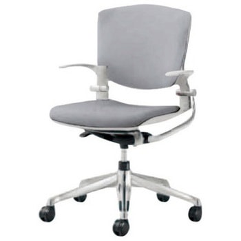 8142MB FBA3 グラータ 5本脚チェア 肘付  背パッド付 グレーシェル ポリッシュフレーム ナイロン双輪 オカムラ(岡村製作所) 07053685