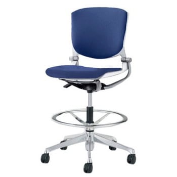 8142UJ FEA4 グラータ 5本脚ハイチェア 肘無  背パッド付 ホワイトシェル ポリッシュフレーム ナイロン双輪 オカムラ(岡村製作所) 07061656