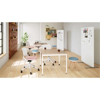 Livesミーティングテーブル 単柱脚天板固定キャスター付/矩形 600×750×720 CU付 オカムラ(岡村製作所)