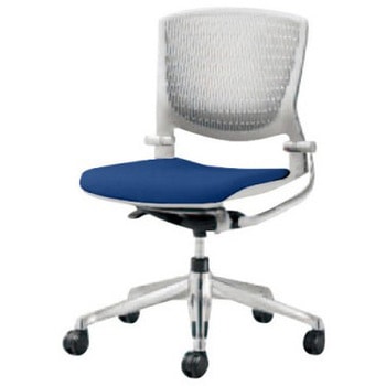 8142MR F3Z6 グラータ 5本脚チェア 肘無  背パッド無 グレーシェル ポリッシュフレーム ナイロン双輪 オカムラ(岡村製作所) 07065725