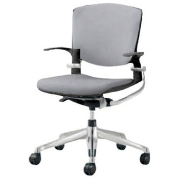 8142LB FBA3 グラータ 5本脚チェア 肘付  背パッド付 ブラックシェル ポリッシュフレーム ナイロン双輪 オカムラ(岡村製作所) 07065768