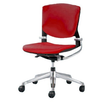 8142LS FBA9 グラータ 5本脚チェア 肘無  背パッド付 ブラックシェル ポリッシュフレーム ナイロン双輪 オカムラ(岡村製作所) 07071919