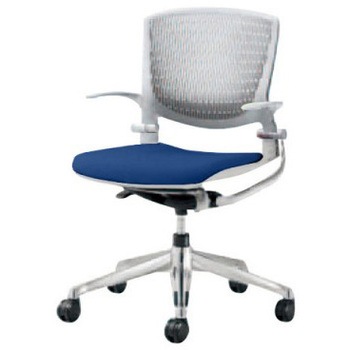 8142MA F3Z6 グラータ 5本脚チェア 肘付  背パッド無 グレーシェル ポリッシュフレーム ナイロン双輪 オカムラ(岡村製作所) 07071989