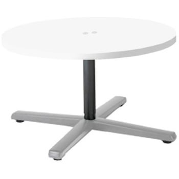 87AAGE MEV6 Livesミーティングテーブル 単柱脚天板固定/丸形 750Φ×500 コンセント付 オカムラ(岡村製作所) 07072305