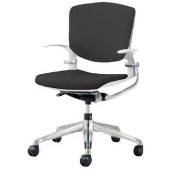 8142NB F3Z1 グラータ 5本脚チェア 肘付  背パッド付 ホワイトシェル ポリッシュフレーム ナイロン双輪 オカムラ(岡村製作所) 07078131