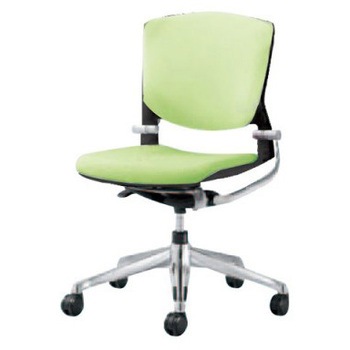 8142LS FEA6 グラータ 5本脚チェア 肘無  背パッド付 ブラックシェル ポリッシュフレーム ナイロン双輪 オカムラ(岡村製作所) 07078149