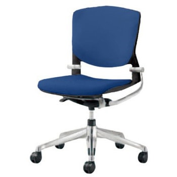 8142LS F3Z6 グラータ 5本脚チェア 肘無  背パッド付 ブラックシェル ポリッシュフレーム ナイロン双輪 オカムラ(岡村製作所) 07078219