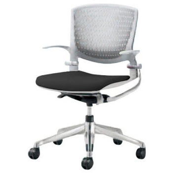 8142MA F3Z1 グラータ 5本脚チェア 肘付  背パッド無 グレーシェル ポリッシュフレーム ナイロン双輪 オカムラ(岡村製作所) 07078237