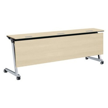 81E5VA MBX1 エレガスタ サイドフォールドテーブル 配線孔付 棚板付 幕板付 シルバー脚 オカムラ(岡村製作所) 07082008