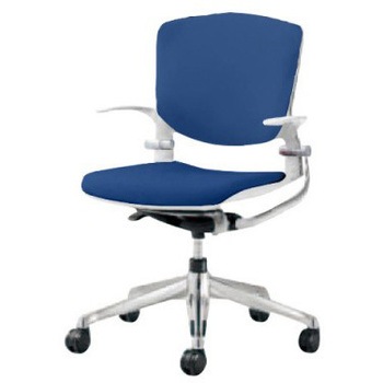 8142NB F3Z6 グラータ 5本脚チェア 肘付  背パッド付 ホワイトシェル ポリッシュフレーム ナイロン双輪 オカムラ(岡村製作所) 07084501