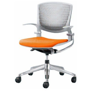 8142MA FBA8 グラータ 5本脚チェア 肘付  背パッド無 グレーシェル ポリッシュフレーム ナイロン双輪 オカムラ(岡村製作所) 07084519