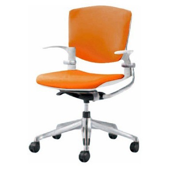 8142NB FBA8 グラータ 5本脚チェア 肘付  背パッド付 ホワイトシェル ポリッシュフレーム ナイロン双輪 オカムラ(岡村製作所) 07084555