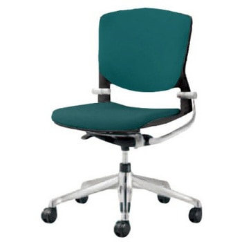 8142LS F3Z5 グラータ 5本脚チェア 肘無  背パッド付 ブラックシェル ポリッシュフレーム ナイロン双輪 オカムラ(岡村製作所) 07084571