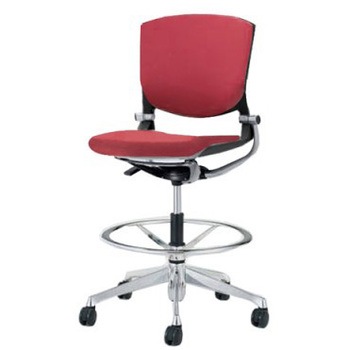 8142UY FBA9 グラータ 5本脚ハイチェア 肘無  背パッド付 ブラックシェル ポリッシュフレーム ナイロン双輪 オカムラ(岡村製作所) 07086531