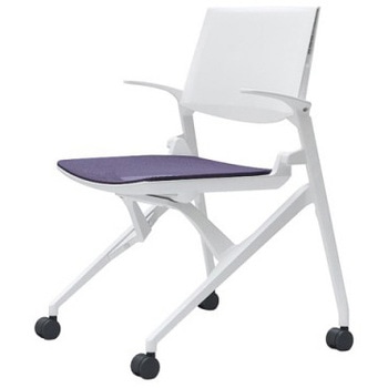 81M2WE F1C0 マルカ 4本脚 肘付 座メッシュ 背パッド無 ホワイトフレーム ホワイトシェル オカムラ(岡村製作所) 07091327