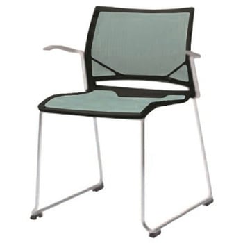 81R1AL FZF6 ツァルト クローズ脚 肘付 メッシュ ブラックシェル メッキフレーム オカムラ(岡村製作所) 07092131