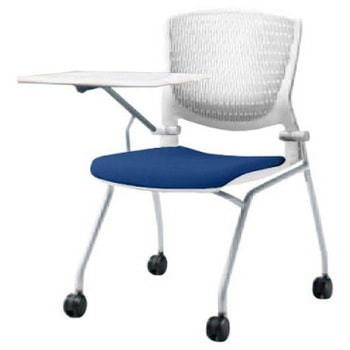 8142TT F3Z6 グラータ ネスティング 肘無 タブレット 背パッド無 ホワイトシェル シルバーフレーム ナイロン双輪 オカムラ(岡村製作所) 07092928