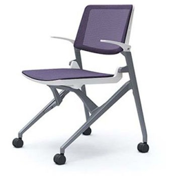 81M1LG F1G0 マルカ 4本脚 肘付 座クッション 背メッシュ シルバーフレーム ホワイトシェル オカムラ(岡村製作所) 07094021