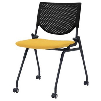 8140YZ FXN5 プロスタック ネスティング 肘無 背パッド無 ブラックシェル ブラックフレーム ナイロン双輪 オカムラ(岡村製作所) 07095798