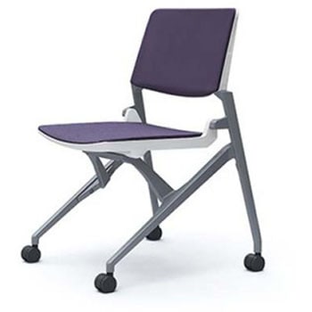 81M1LB FEA0 マルカ 4本脚 肘無 座クッション 背パッド付 シルバーフレーム ホワイトシェル オカムラ(岡村製作所) 07096498