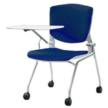 8142RU FEA4 グラータ ネスティング 肘無 タブレット 背パッド付 グレーシェル シルバーフレーム ナイロン双輪 オカムラ(岡村製作所) 07097889