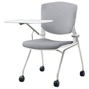 8142TU FBA3 グラータ ネスティング 肘無 タブレット 背パッド付 ホワイトシェル シルバーフレーム ナイロン双輪 オカムラ(岡村製作所) 07097907