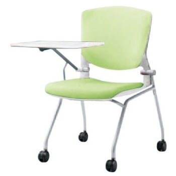 8142TU FEA6 グラータ ネスティング 肘無 タブレット 背パッド付 ホワイトシェル シルバーフレーム ナイロン双輪 オカムラ(岡村製作所) 07097916