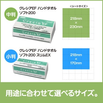 ペーパータオル 日本製紙クレシア EFハンドタオル  ソフトタイプ100２枚重ねのソフトタイプ