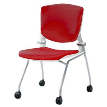 8142TS FBA9 グラータ ネスティング 肘無  背パッド付 ホワイトシェル シルバーフレーム ナイロン双輪 オカムラ(岡村製作所) 07099000