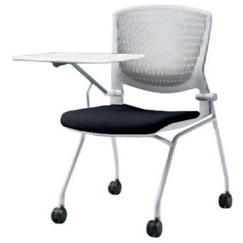 8142RT FBA1 グラータ ネスティング 肘無 タブレット 背パッド無 グレーシェル シルバーフレーム ナイロン双輪 オカムラ(岡村製作所) 07100488